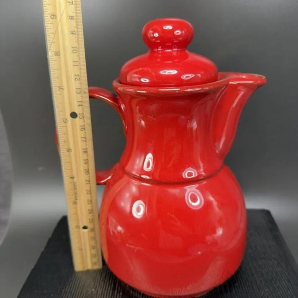 Winterling Keramik Kanne Pottery Red Glaze Teapot Coffee Pot With Lid Marked VTG